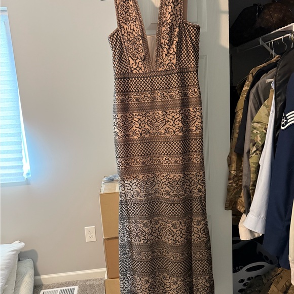 BCBGMaxAzria Black and Cream Lace Dress - Picture 1 of 2